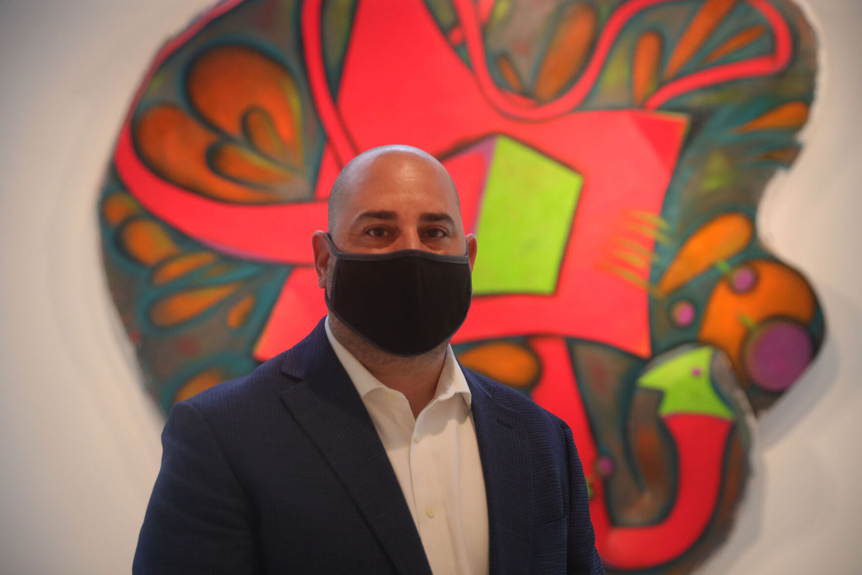 Scalise. Director at UB Art Galleries at Elizabeth Murray exhibition (copy)